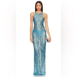 Lovers+ Friends SYD MAXI DRESS in blue size L